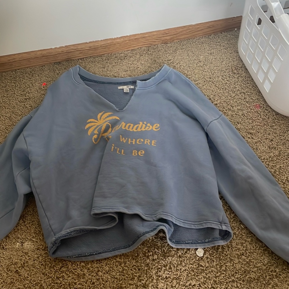 Blue cropped sweatshirt